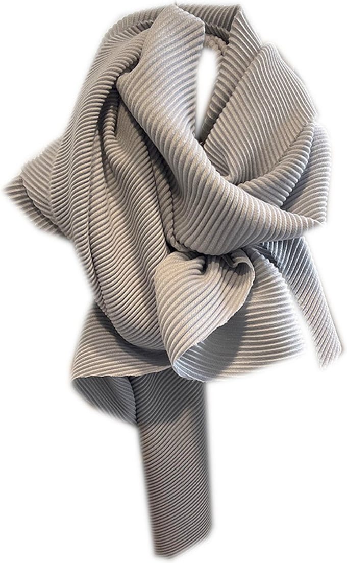 Sjaal Dames - Ribbed Sjaal - Lichtgrijs
