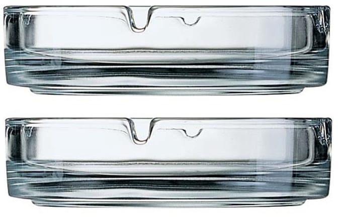 8x Stuks asbakken 10,5 cm transparant glas - Tafel asbak