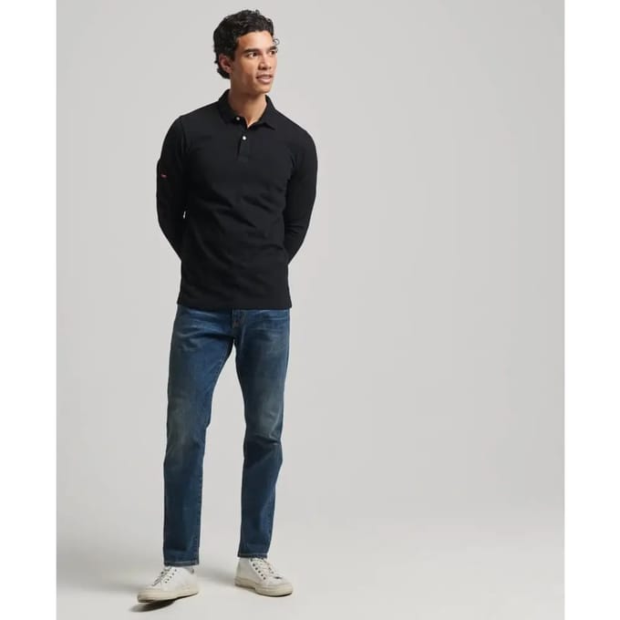 Superdry Studios Jersey Polo Met Lange Mouwen Zwart 2XL Man