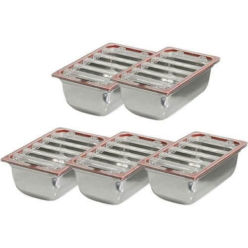 GGM Gastro (5 Stück) Vakuumier-Behälter GN 1/1 - inkl. Deckel Zilver / Koper