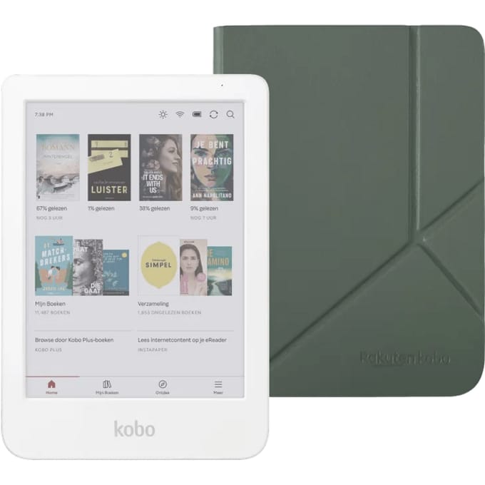 Kobo Clara Colour Wit + Sleep Cover Groen