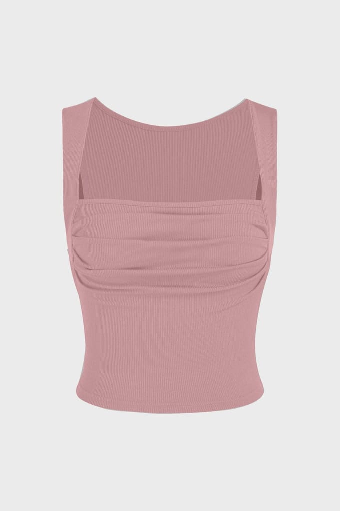 Gerimpelde Blouse met Vierkante Hals