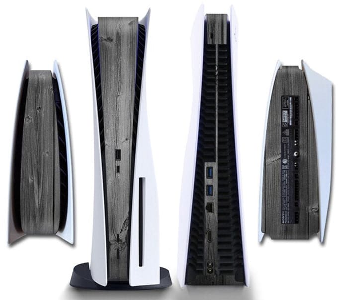 Gadgetpoint - Console Sticker Strip voor PS5, PlayStation 5 - Performance Gaming Skin - Bescherming Accessoires - Hout