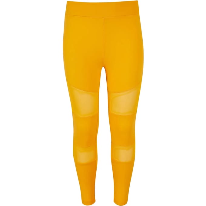 Urban Classics - Tech Mesh Kinder Legging - Kids 158/164 - Geel