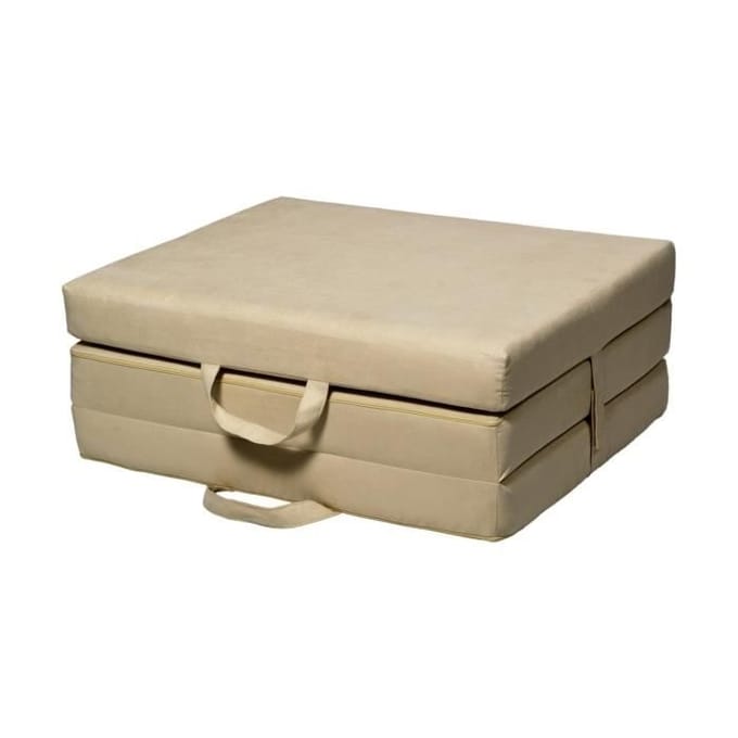 Matelas pliable matelas d'invité 80x200 cm épaisseur 10 cm blanc cassé
