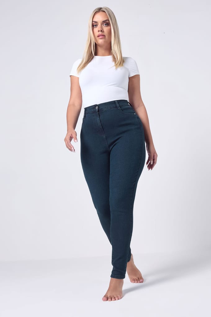 Yours Blauwe Ava Stretch Skinny Jeans Size 58