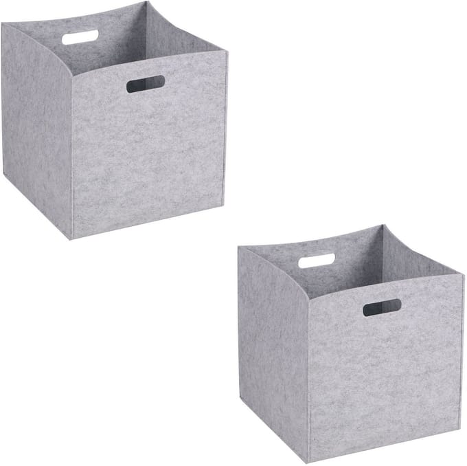 Stoffen box FELT, set van 2 stuks, grijs
