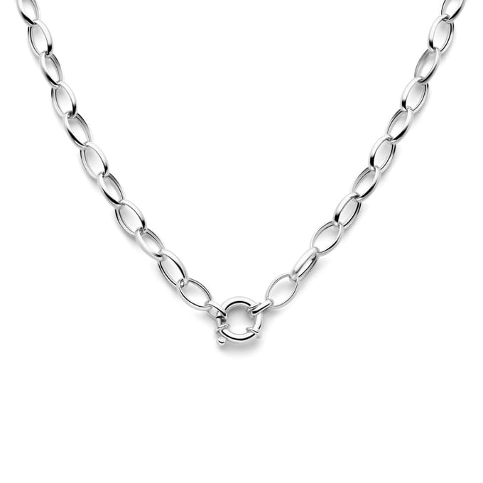 YO&NO Ketting Dames - 8,3 mm 45 cm - Heren - met groot springslot - Sieraden Vrouw - Zilver 925