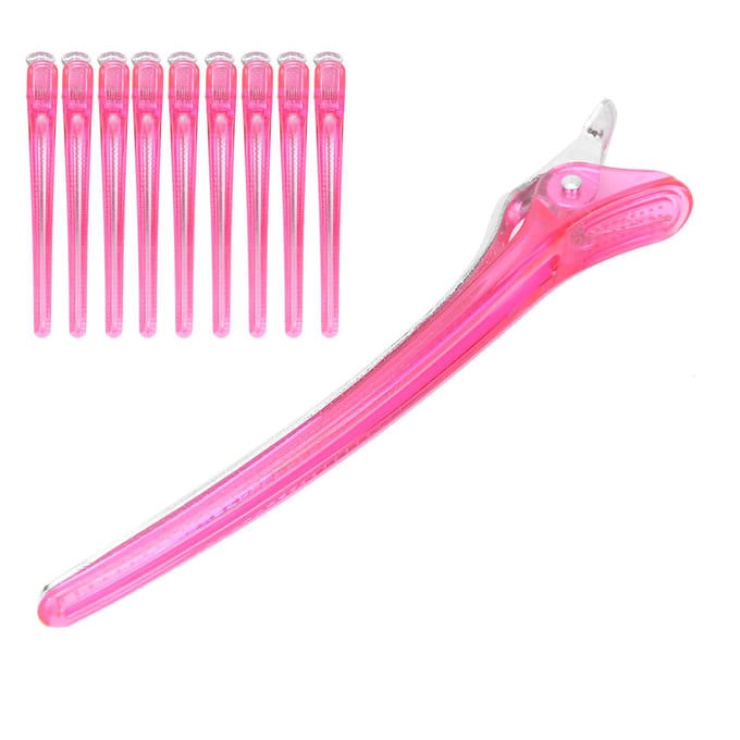 10 stuks Salon Antislip Styling Sectioneerklem Draagbare Eendenbek Haarklem Kappersgereedschap(Rode roos ) rozerode kleur