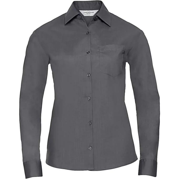 Dameshemd met lange mouwen Russell Athletic Poplin