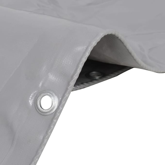 vidaXL - Zeilen - Grijs - 4 - x - 8 - m - Canvas - met - PVC-coating