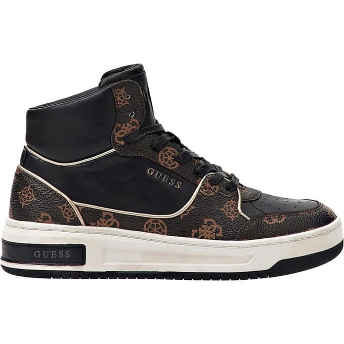 Guess - maat 37- Tullia Hoge Dames Sneakers - Zwart-Bruin