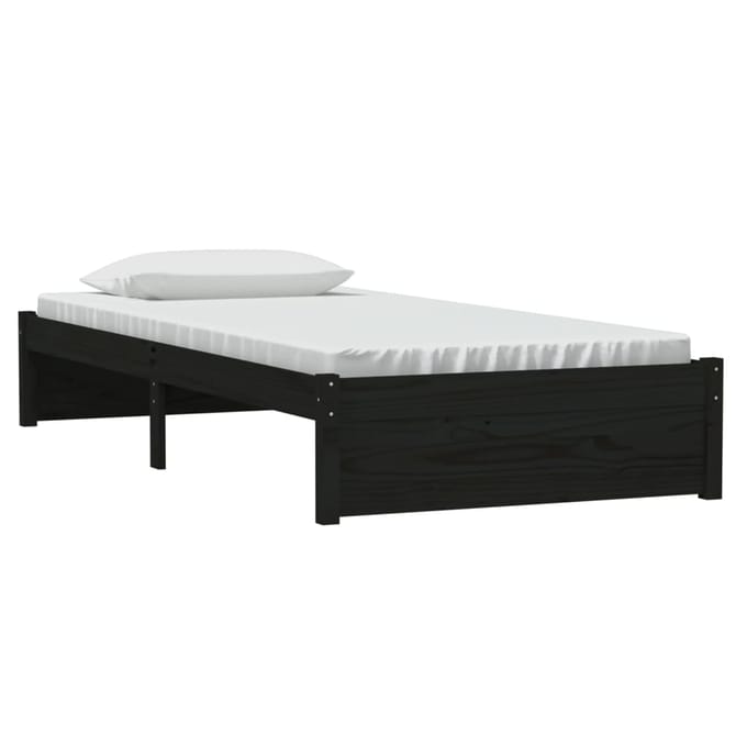 vidaXL - Bedframe - massief - hout - zwart - 90x190 - cm
