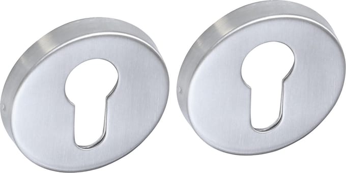 Rozetten profielcilindergat RVS - Rond 53 x 8 mm