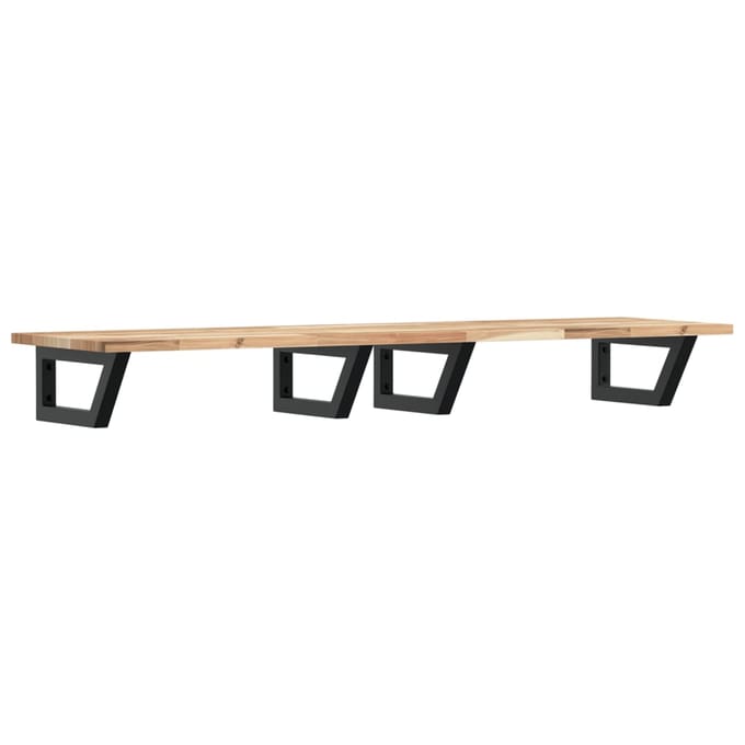 vidaXL - Badkamer - wandschap - staal - en - massief - acaciahout