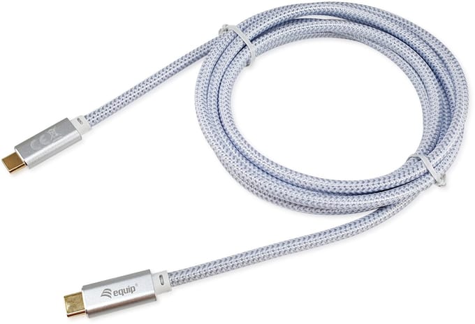 Equip 128360 USB 3.2 Gen 2 C naar C kabel, M/M, 3.0m, PD 100W, 4K/60Hz, 10Gbps, Wit