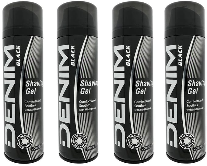 Denim Black Scheergel - 4 x 200 ml - Voordeelverpakking