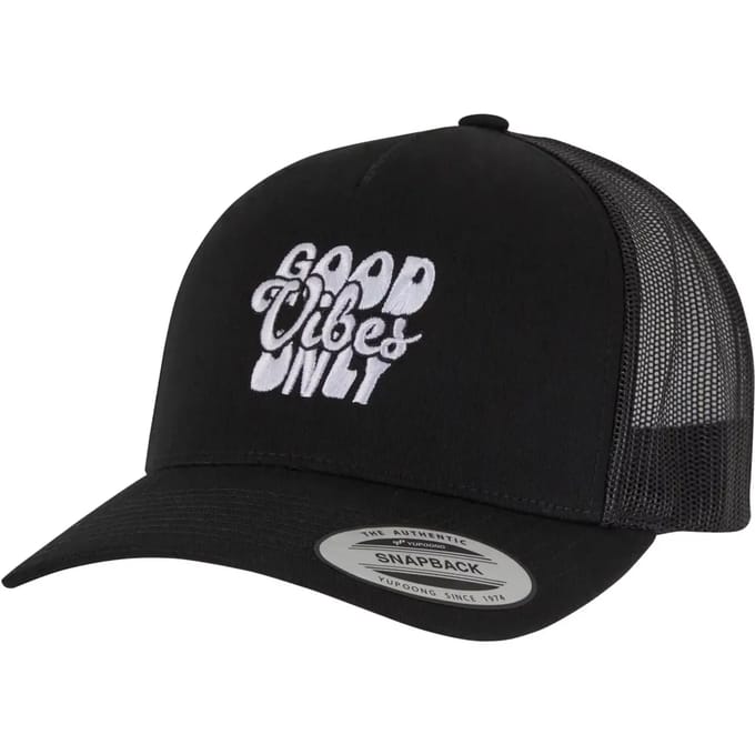 Mister Tee - Good Vibes Only 5Panel Retro Trucker Snapback Pet - Zwart