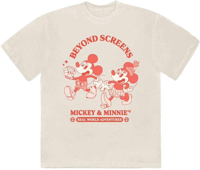 Disney - Mickey & Minnie Beyond Screens Heren T-shirt - M - Creme