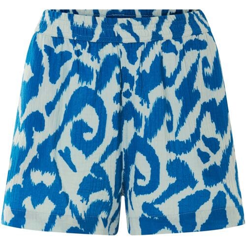 ESMARA Dameshorts, van zachte mousseline. (patroon/blauw/wit, XS (32/34))