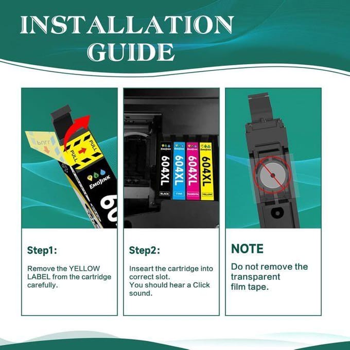 Cartouches d'encre compatibles - Emojink - 604XL - Pack de 10 - Haute capacité - Installation facile