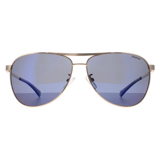 Polaroid Aviator Heren Goud Blauw Spiegel Gepolariseerd PLD 2160/G/S/X