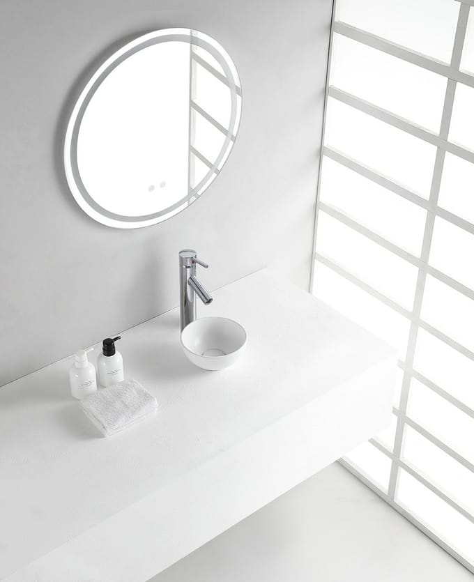 AquaVik Waskom Tvättvik Rond 20x9 cm Keramisch Mat Wit