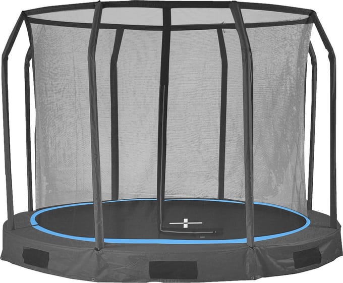 Borg Inground Trampoline 366 cm - Zwart -  inclusief veiligheidsnet -
