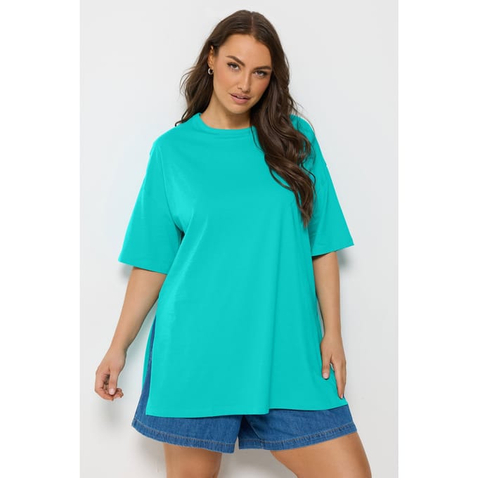 Yours Turquoise Blauw Longline Tshirt Size 42