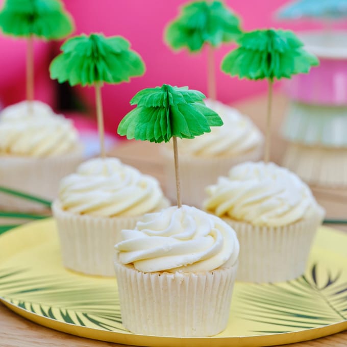 Ginger Ray - Ginger Ray - Cupcake Toppers Hawaiian Honeycomb Palmboom - 6 stuks
