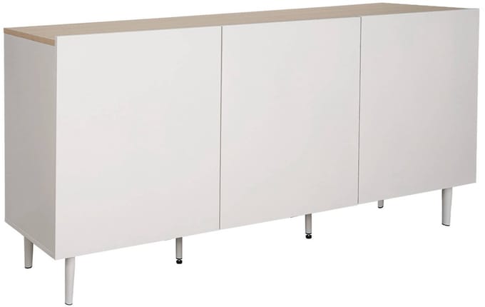 sweeek - Dressoir metaal en houtdecor met 3 deuren 150cm - ashton