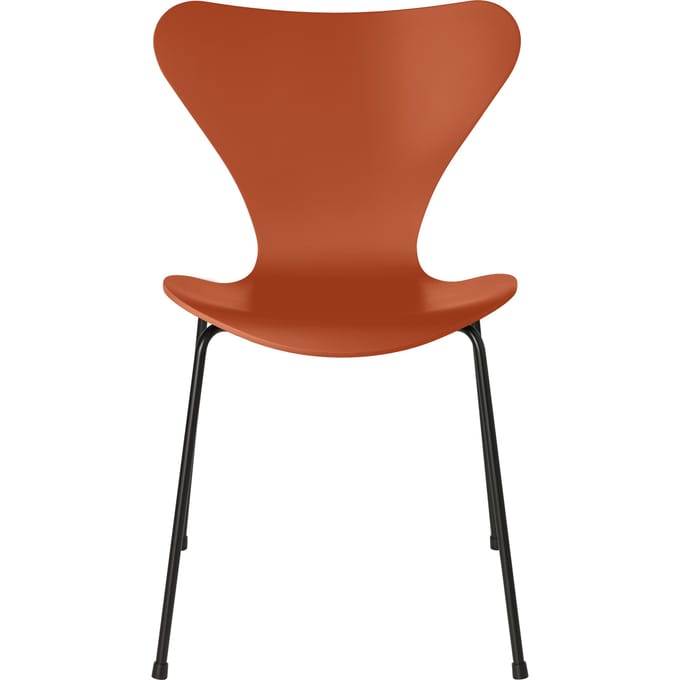 Fritz Hansen Serie 7 3107 Stoel - lak - paradise orange - zwart