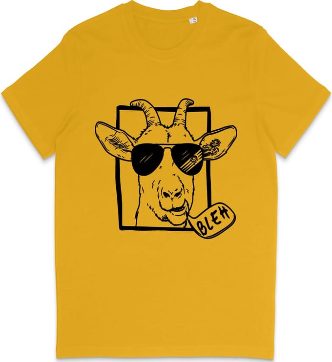 T Shirt Grappige Geit - Heren en Dames T Shirt - Geel - S