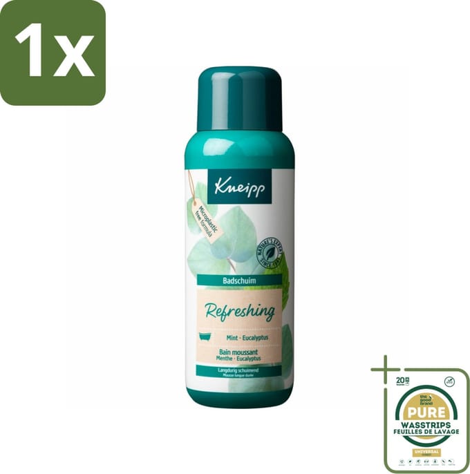 1 x Kneipp - Badschuim - Mint Eucalyptus - Verfrissend - 400 ml- Badschuim Mint Eucalyptus - Verfrissend Bad - Eucalyptus En Mint - Aromatisch Bad - Ontspannend Bad