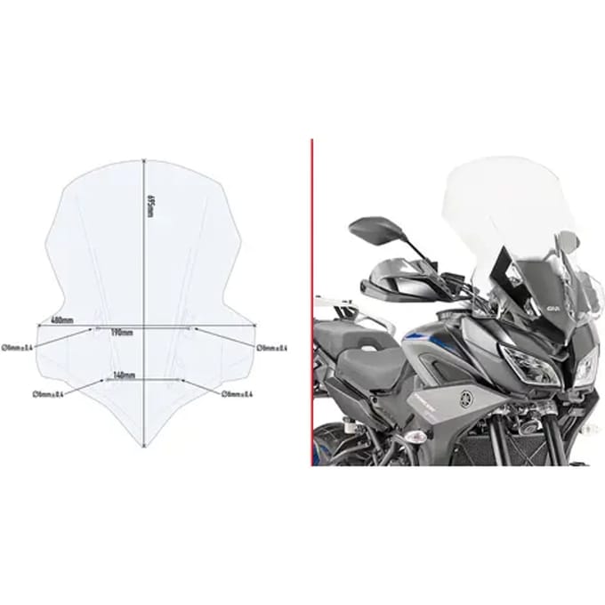 Kleurloze zeepbel Givi Yamaha tracer 900/GT 18