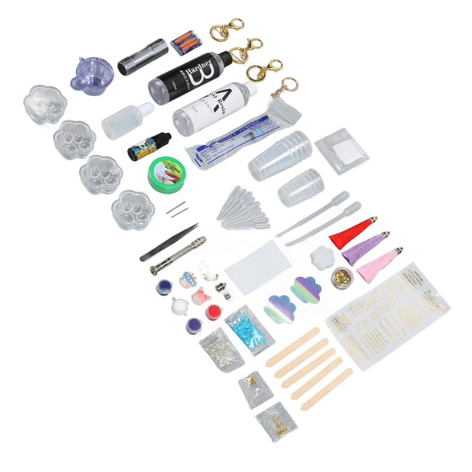 Kattenpoot Hars Kit DIY Hoge Elasticiteit Complete Gereedschappen Siliconen Sleutelhanger Vorm voor Beginner voor Thuis white