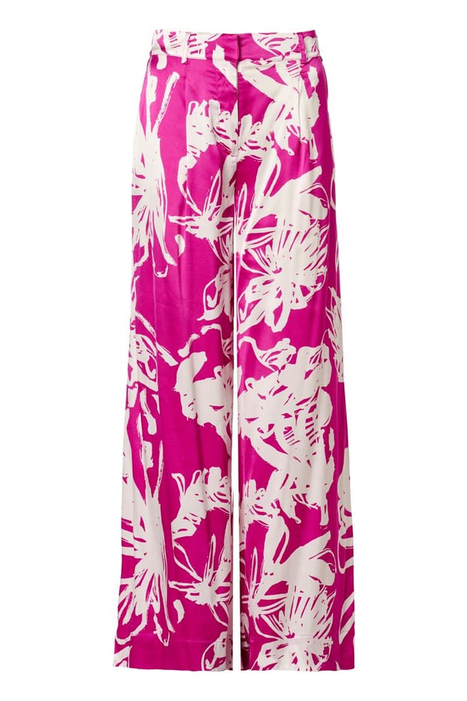 Benfield Print Broek Licht Berry / Offwhite