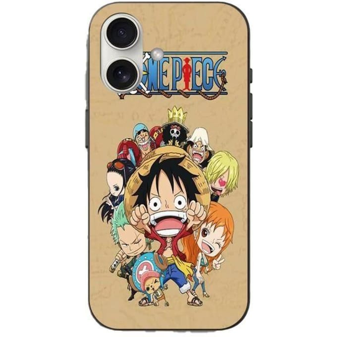 Hoesje - One Piece - Iphone 16 Plus - Manga anime - Flexibel - Beige