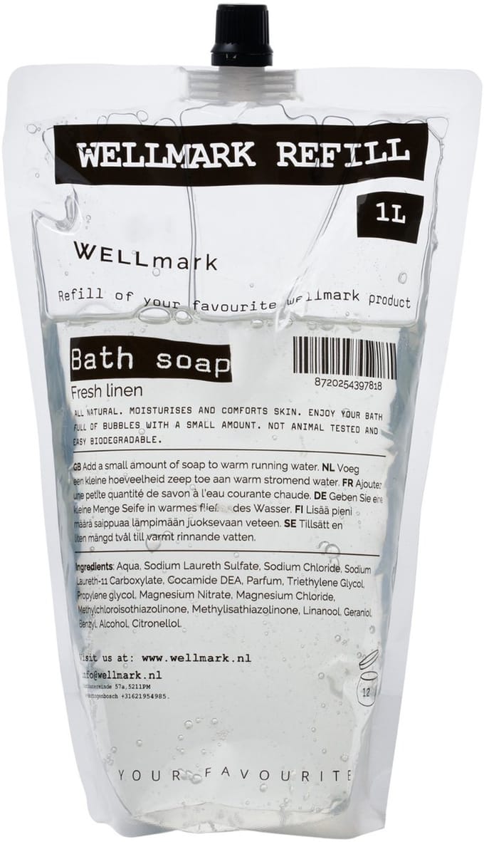 Wellmark refill Bath Soap 1l Fresh linen