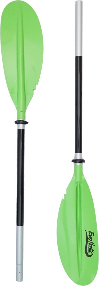 Kajak Peddel Lime – EvoNautic – Aluminium 2-delig 222 cm – Verstelbaar Roeispaan voor Kano & Kayak