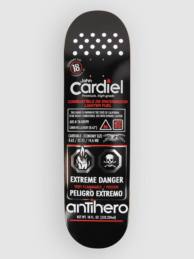 Antihero Cardiel Fueled Up - 8.62" Skateboard Deck zwart