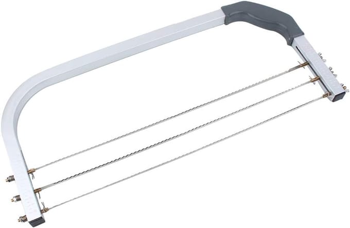 Wire Cake Cutter, 3-Blade Stainless Steel Slicing Saw, Cake Cutter, Professional Cake Cutter with Stainless Steel Threads and Handle