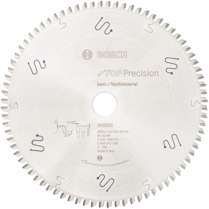 Bosch - Cirkelzaagblad Top Precision Best for Multi Material 254 x 30 x 2,3 mm, 80
