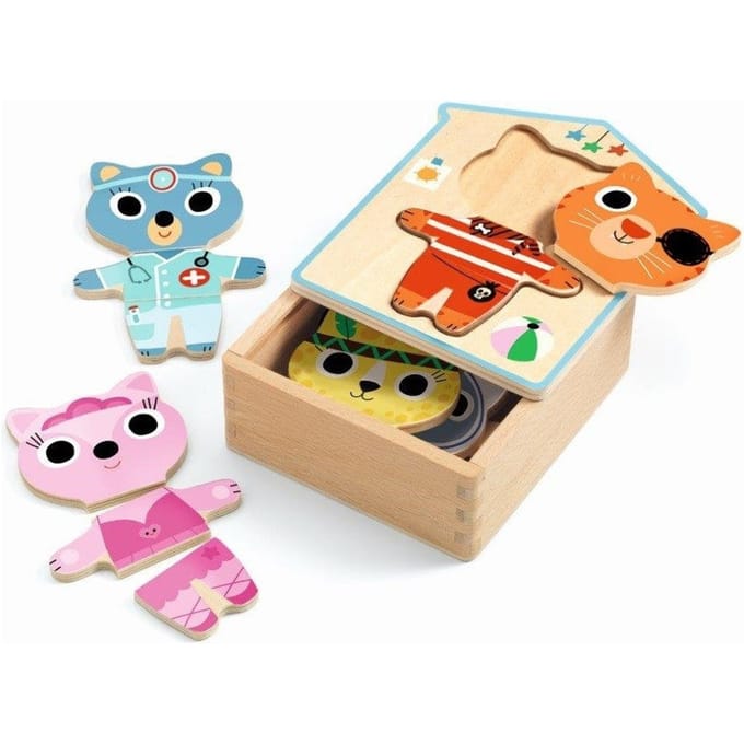 DJECO puzzel Dress up 2 jr + / 18 stks