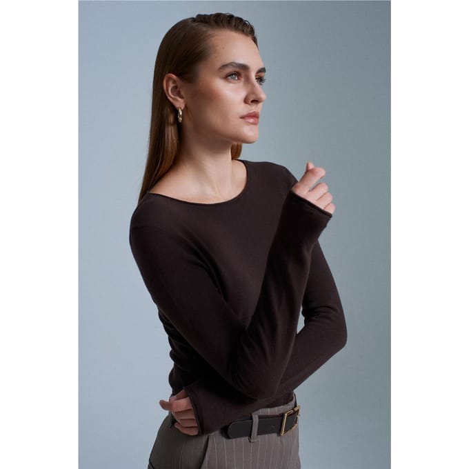 Dames Ribbel Bootneck Slim-fit Trui