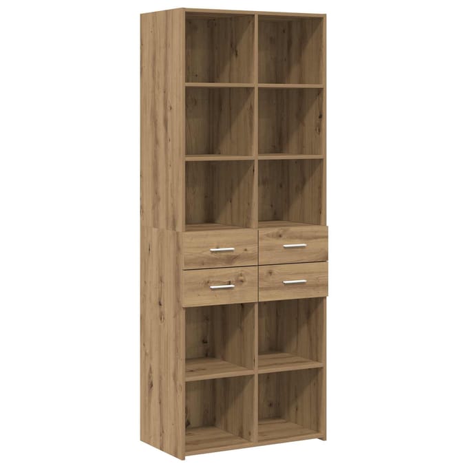 vidaXL - Boekenkast - Artisanaal - eiken - 30 - x - 42,4 - x - 185,2 - cm - Bewerkt - hout