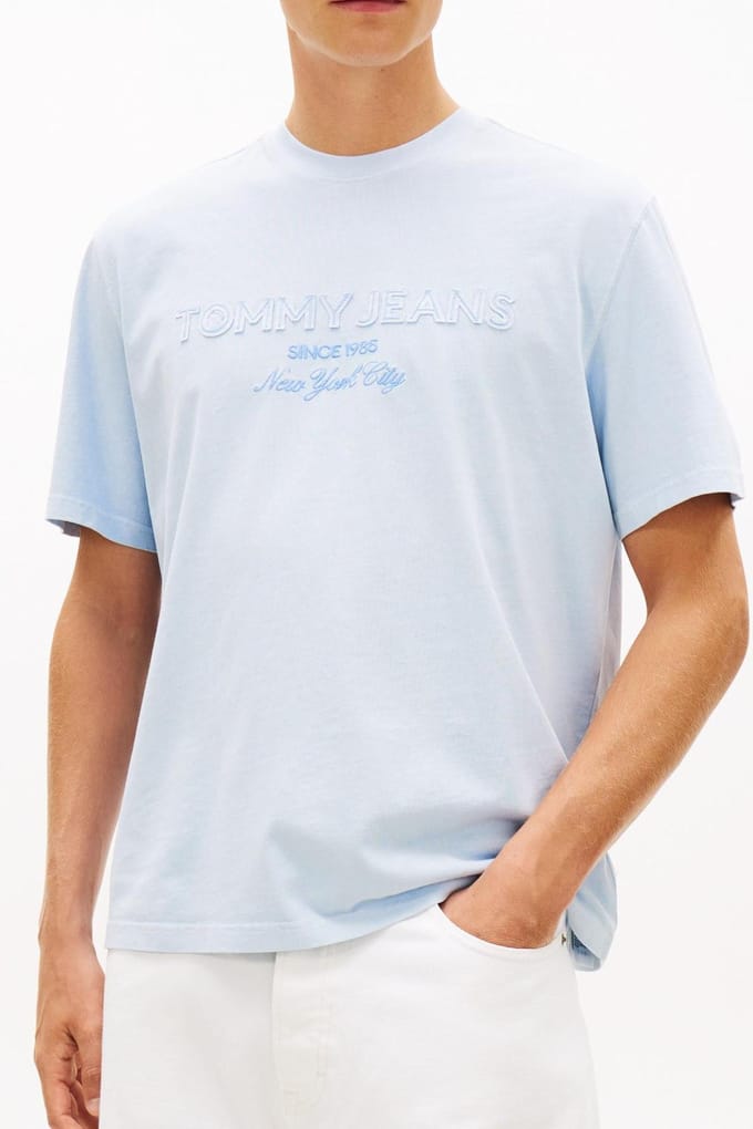 Tommy Hilfiger 90s New Classics Sweet Blue Größe: M | Basic T-Shirts Outlet | Herren | Blau
