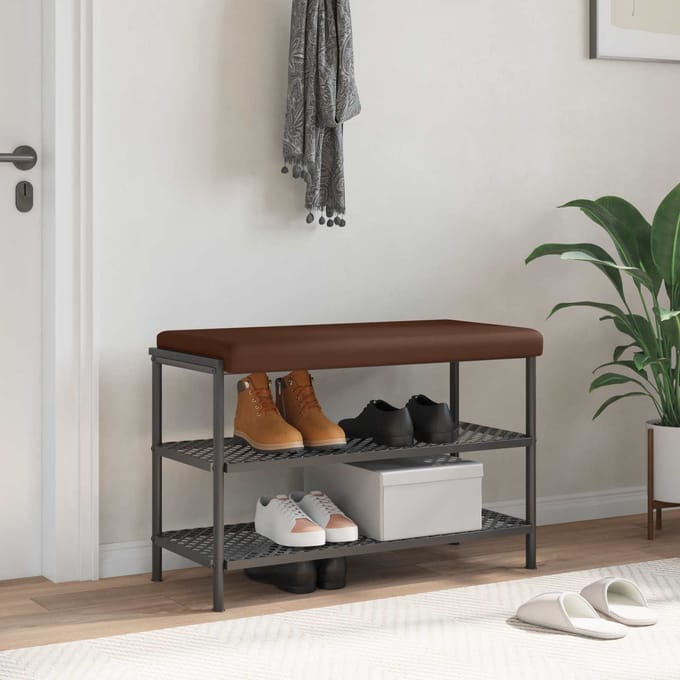 vidaXL - Bankkussen - Kunstleer - Bruin - Diepte - 35 - cm