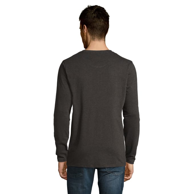 SOLS Heren Imperial T-shirt met lange mouwen (Houtskoolmelange)
