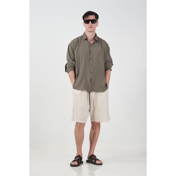 Overmaatse Knop-down Langermige Shirt